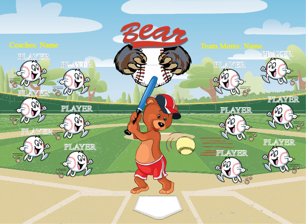 BEAR1 Softball Banner softball banners pennants images