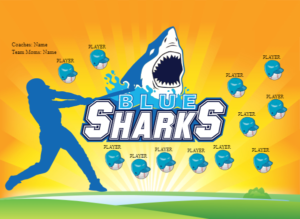 BLueSharks Softball Banner custom softball team banners images