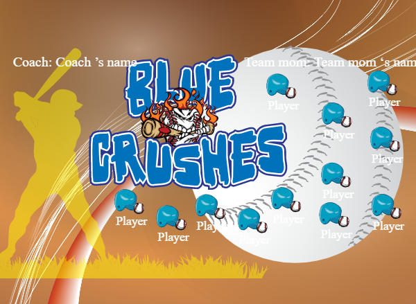 Blue Crushes 1 Softball Banner custom softball team banners images