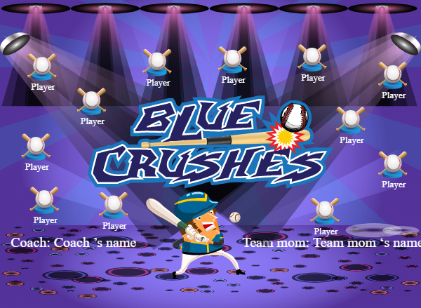 Blue Crushes 2 Softball Banner softball team banner templates images
