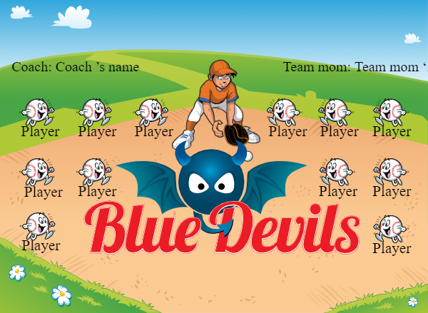 Blue Devil 1 Softball Banner softball dugout banners images