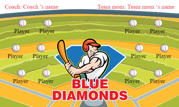 Blue Diamonds Softball Banner
