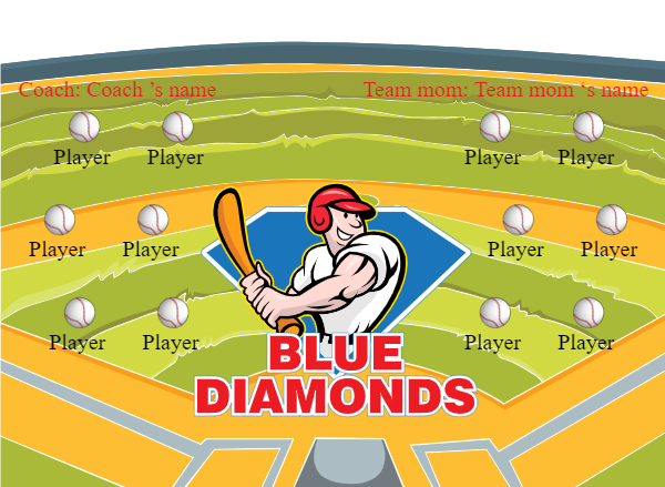 Blue Diamonds Softball Banner