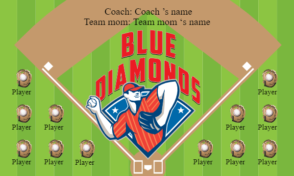 Blue Diamonds2 Softball Banner