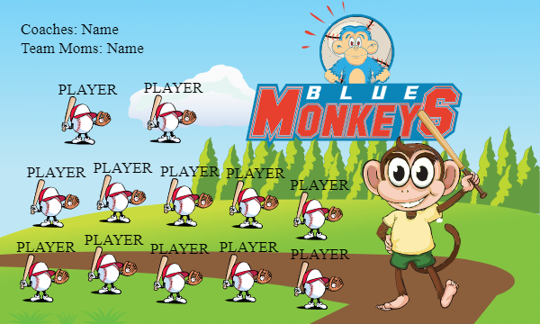 Blue Monkeys Softball Banner