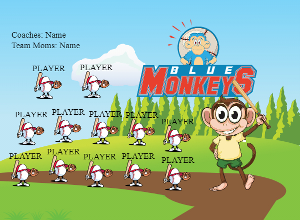 Blue Monkeys Softball Banner