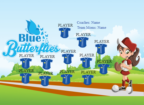 Bluebutterfly Softball Banner softball banner slogans images