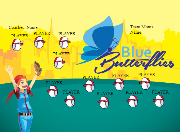Bluebutterfly2 Softball Banner softball banner gallery images