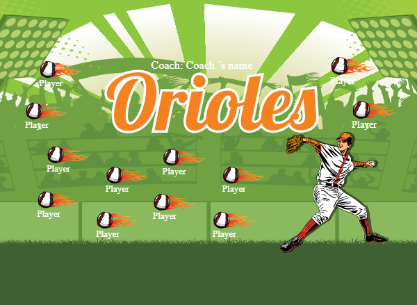Orioles 4 baseball pole