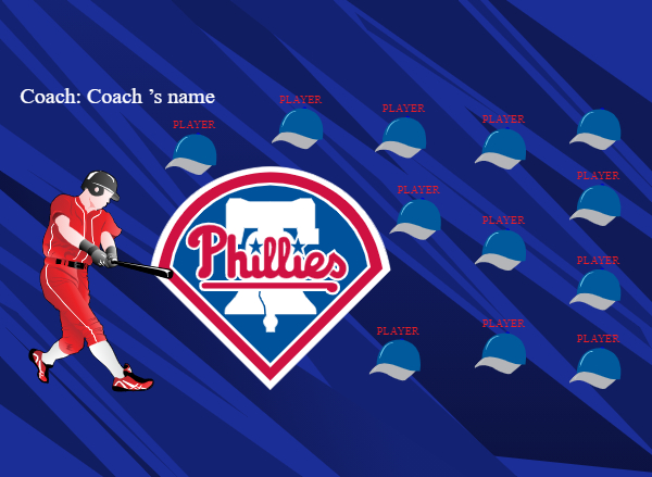 Phillies 3 Softball Banner banner for softball team picture