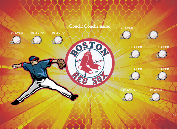 Red Sox 3 Softball Banner softball team banner templates images