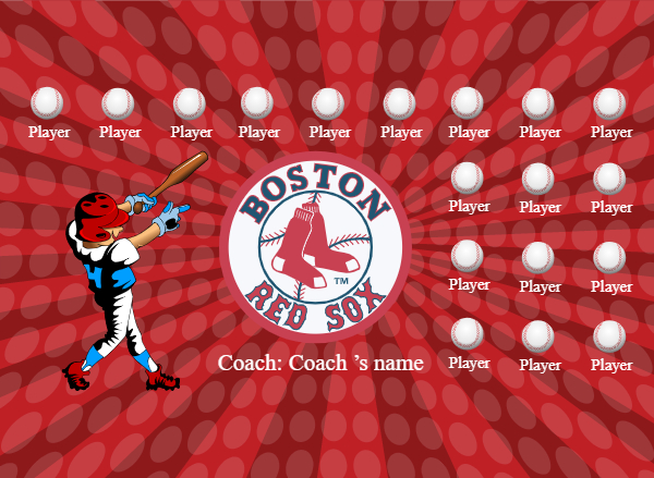 Red Sox 5 Softball Banner softball banner poses images