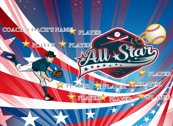 All Star 3 Baseball Banner 