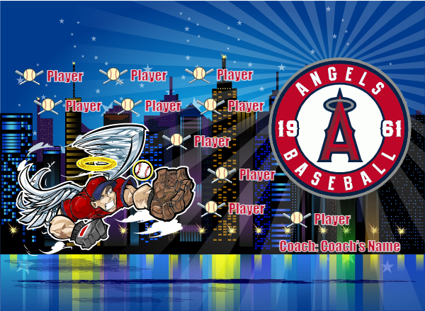 Angels Los Angeles 3 Baseball Banner 